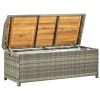 Patio Storage Bench 47.2" Poly Rattan Gray