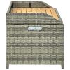 Patio Storage Bench 47.2" Poly Rattan Gray