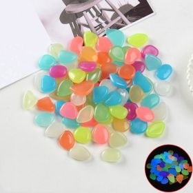 100 Luminous Stones Fluorescent Aquarium Pebbles Fish Tank Garden Luminous Stones (Option: Mixed colors-50pc)