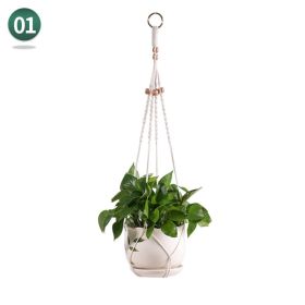 Handmade Woven Flower Pot Net Pocket Hanging Gardening (Option: Style 1 80cm)