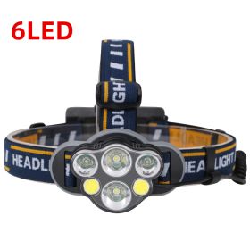 High-power ultra-bright USB charging long-range head-mounted headlights (Option: 6LED-USB)