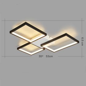 LED Ceiling Lamp Warm Bedroom Simple Household (Option: Black-3heads)