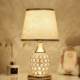 Crystal Table Lamp Ins Modern Bedroom Warm (Option: Rose in Phnom Penh-Button without bulb-EU)