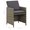 Patio Chairs with Cushions 4 pcs Poly Rattan Gray