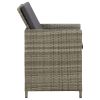 Patio Chairs with Cushions 4 pcs Poly Rattan Gray