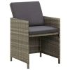 Patio Chairs with Cushions 4 pcs Poly Rattan Gray